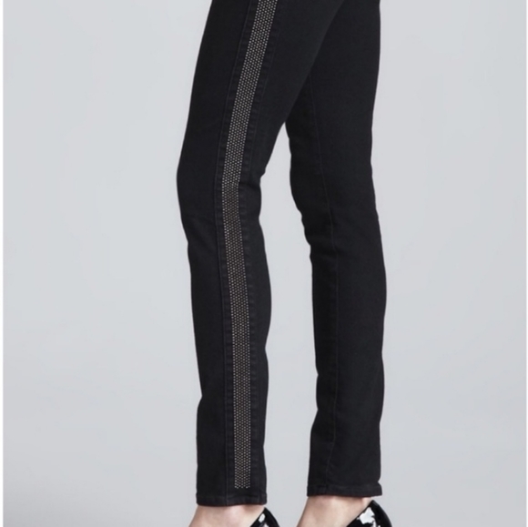 AG The Remi Ankle Studded Strip Sides Skinny Jeans - Picture 2 of 13